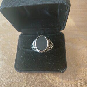 Men's Silver Tone Statement Ring